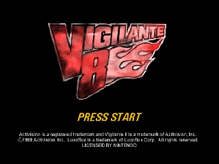 Vigilante 8 (USA) Title Screen